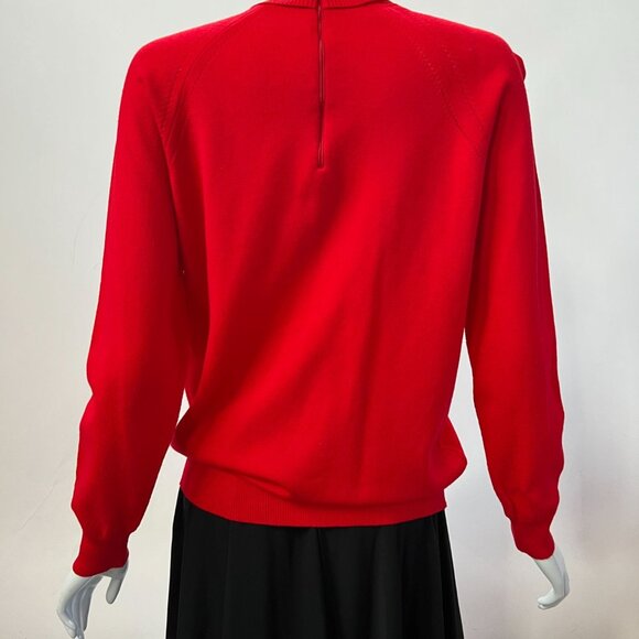 Designers Originals Vintage Red Mock Neck Sweater With Back Zipper Closure & Rag - Picture 13 of 16